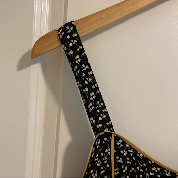 Madewell Wide-Leg Floral Button Front Jumpsuit Playground Posies Black Size 4 - Picture 10 of 16